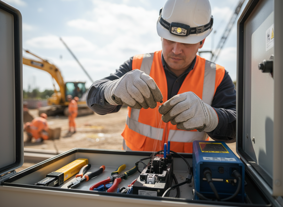 Povezava optičnih kablov v strežniški omari
